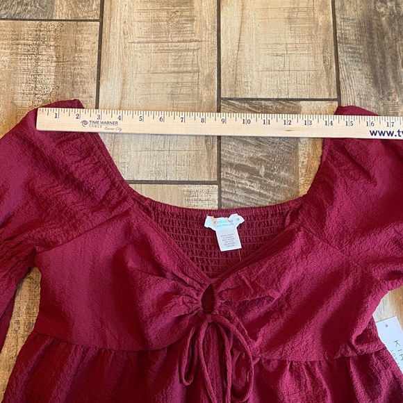 🆕 Kirious Los Angeles Elegant Burgundy Women's Top - Picture 4 of 11